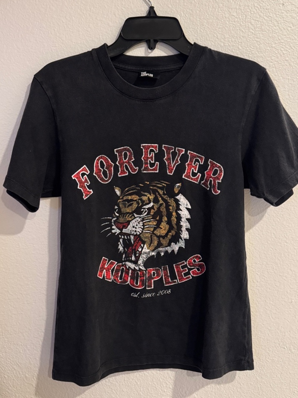 The Kooples Forever Kooples Tiger Logo Black Tshirt